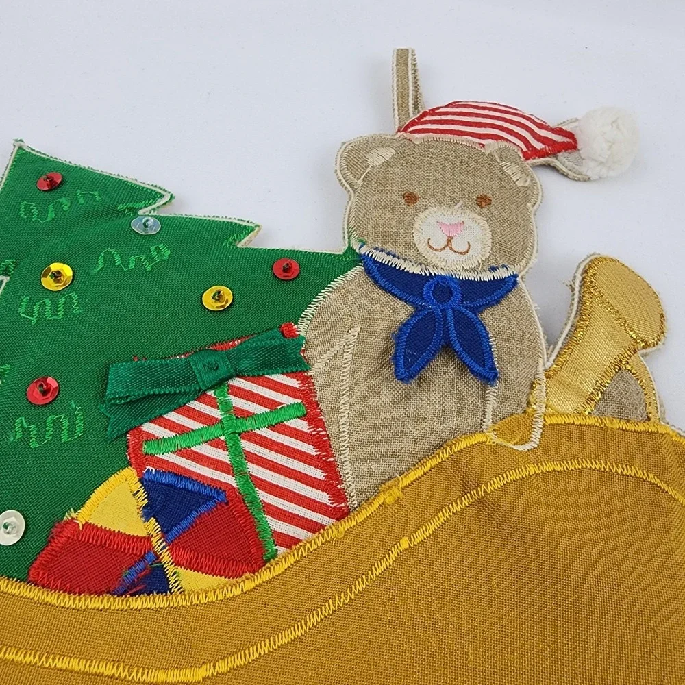 Vintage‎ Franco Ramie Linen Sleigh Tree Pot Holders Set of 2 Hanging